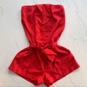Express Shorts Romper - Red
